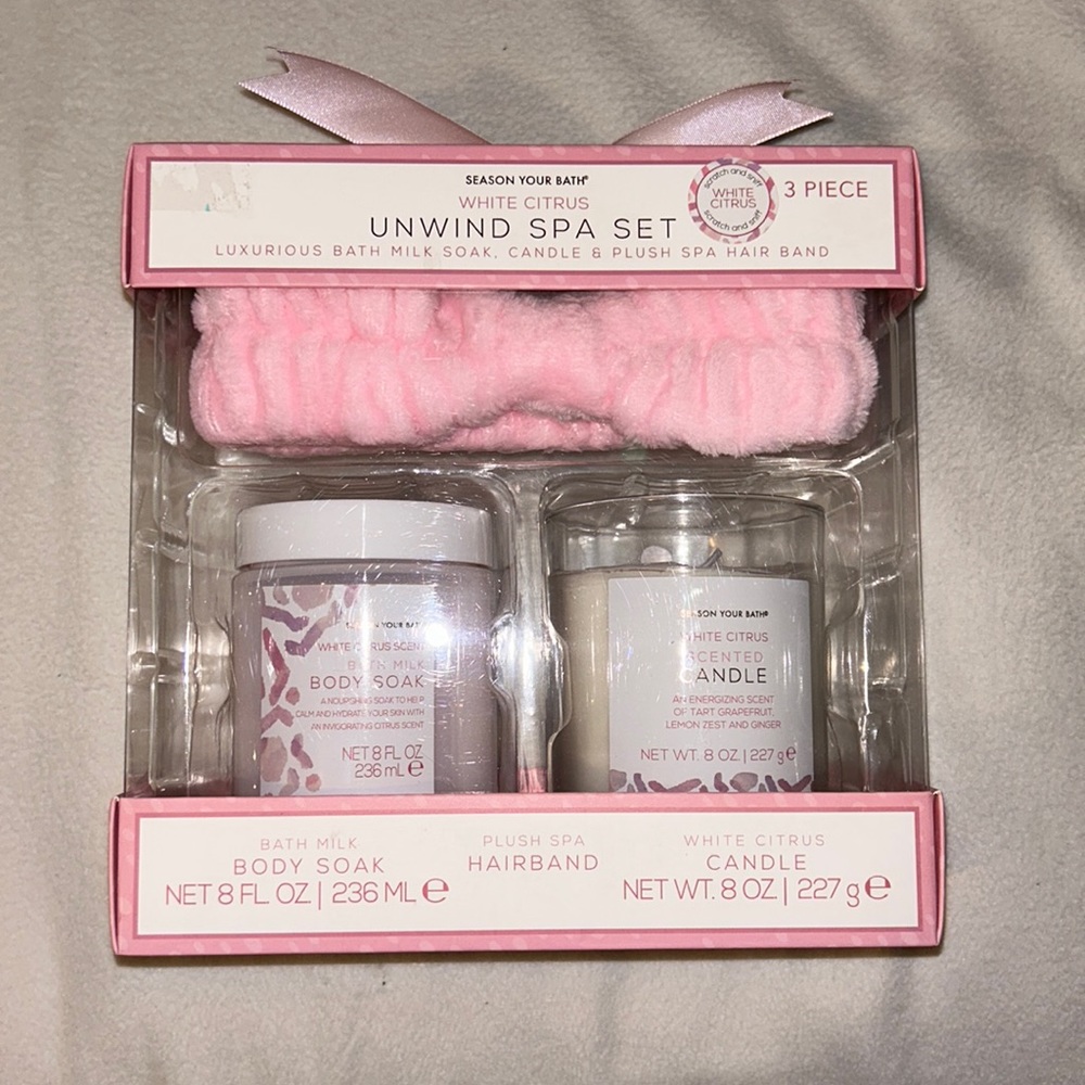 SEASON YOUR BATH WHITE CITRUS UNWIND SPA SET